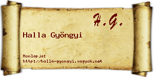 Halla Gyöngyi névjegykártya